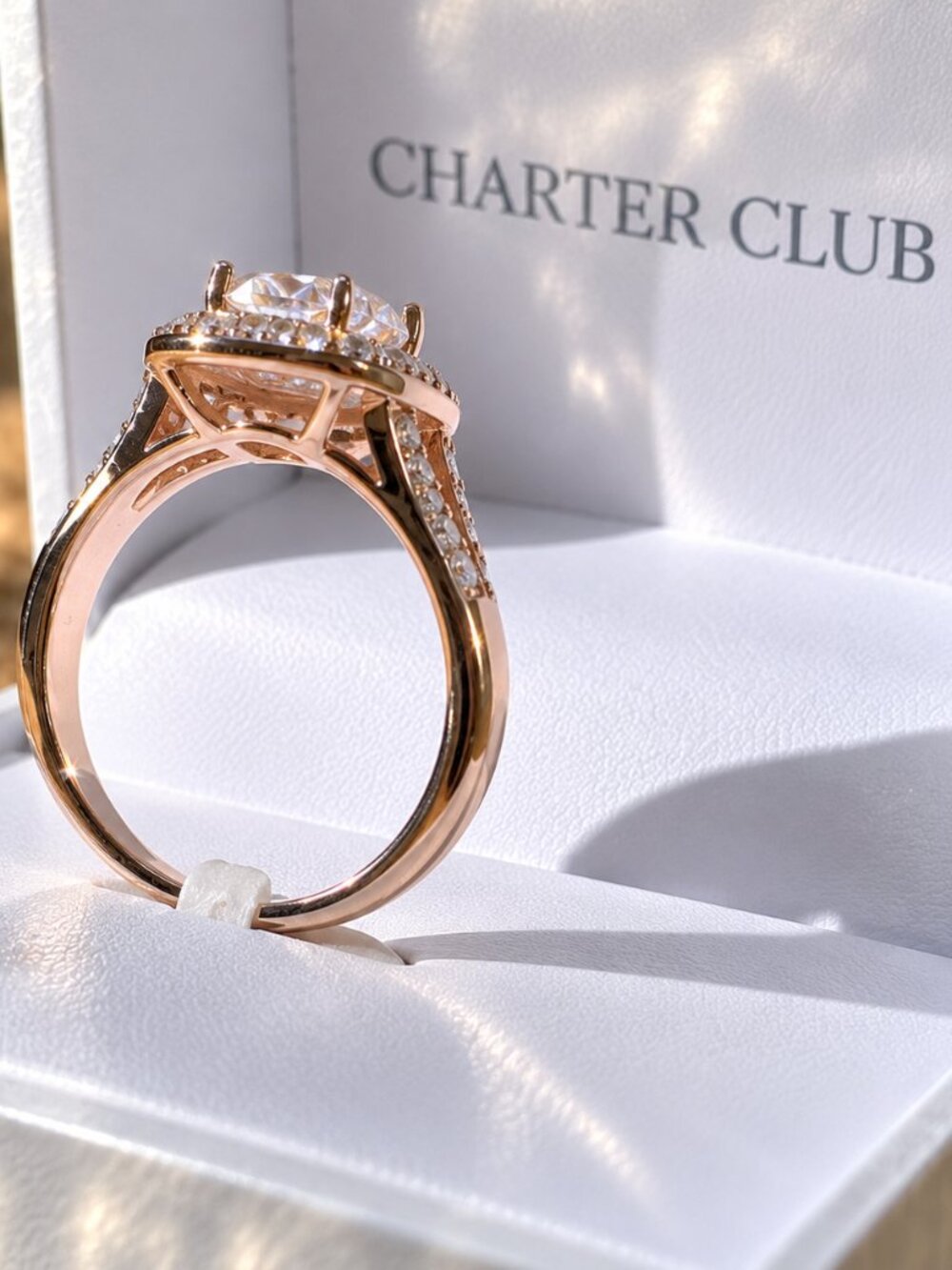 Charter Club Purple Cubic Zirconia Statement Ring Size 9 NWT